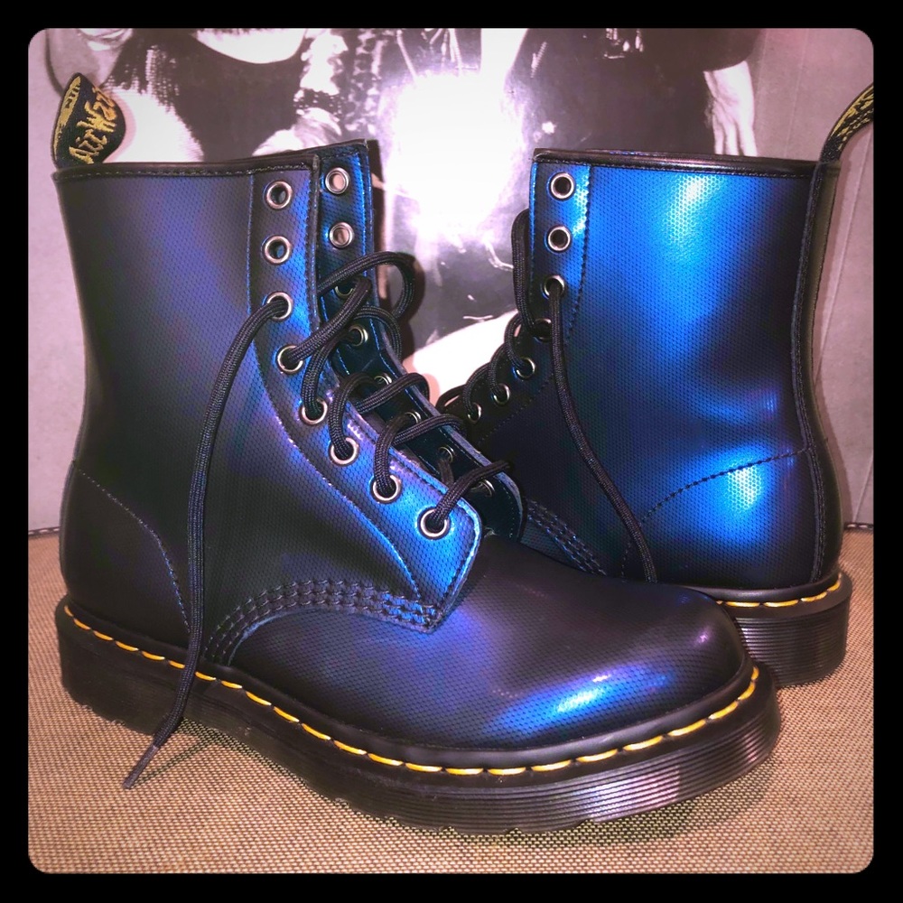 Dr. Martens 1460w metallic navy boots